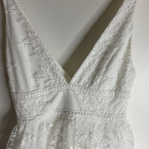 Lulus Sweetest Beloved White Mesh Embroidered Sleeveless Bride Maxi Dress NWT S - Picture 8 of 15